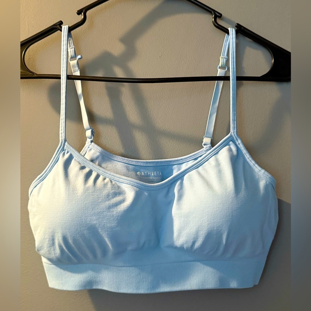 Athleta Adjustable Strap Padded Sports Bra Baby Blue Women's Sz L